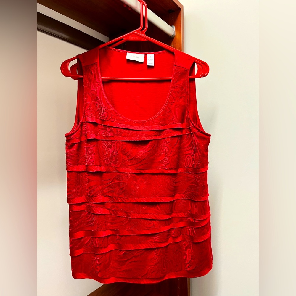 Be ready for the party in this fun red tank top!